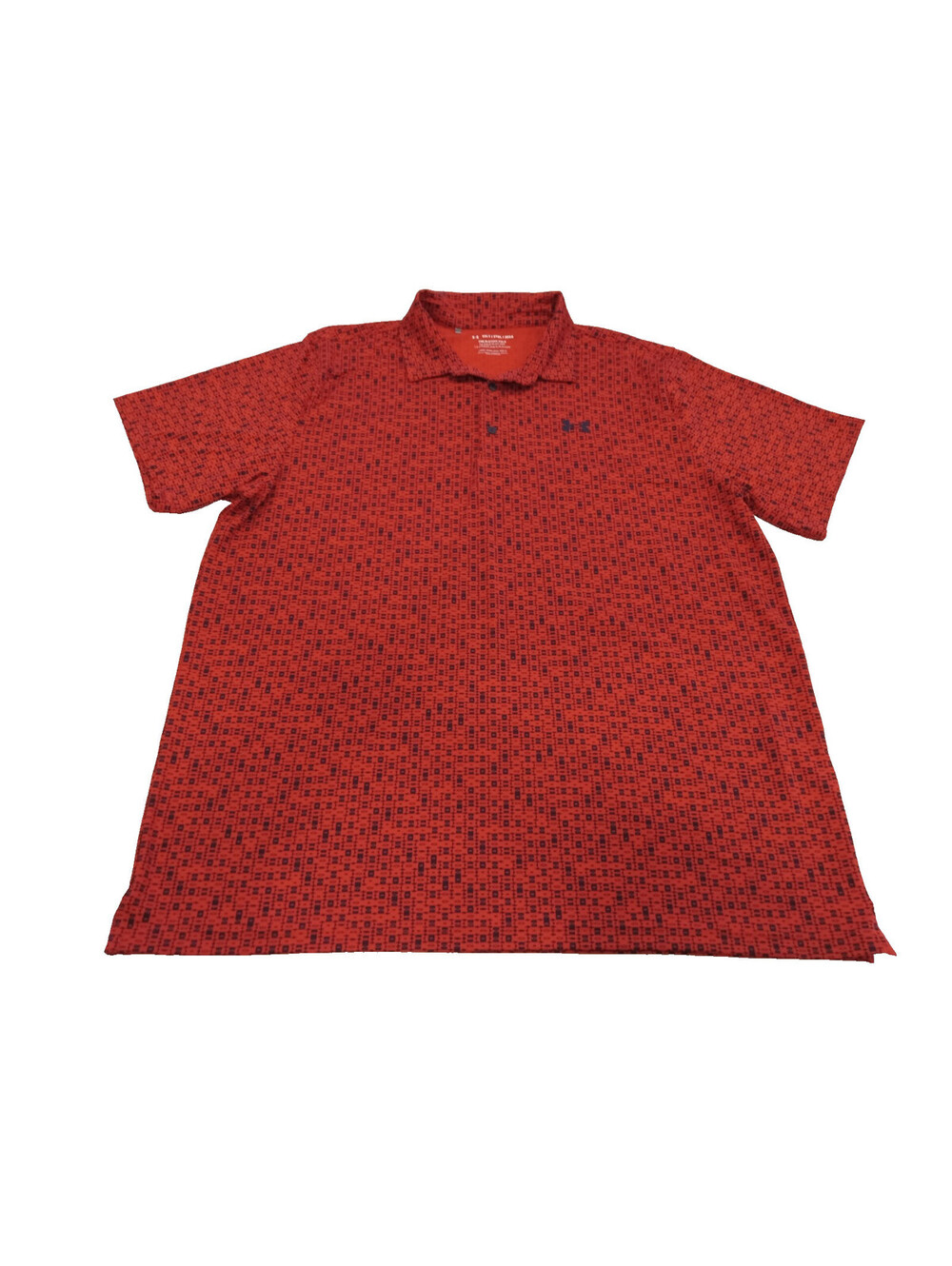 Under Armour Playoff 3.0 Polo Mens 3XLT Red Navy Geometric Golf Shirt Tall